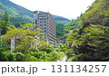 4K high-quality video of Shimobe Onsen and Shimobe River, tilted upward 131134257