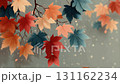 秋葉在秋風中飄揚 131162234