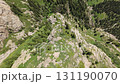 Waterfall plunging into a narrow gorge in the tian shan mountains 131190070