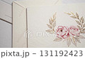 Floral Invitation Card with Roses and Gold Leaf Details, Stationery 131192423