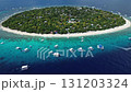 Tropical island with turquoise water and coral reef 131203324