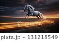 New Year's video footage of a horse jumping towards the future 131218549