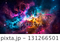 Colorful nebula glowing in deep space cosmos with stars. 131266501