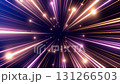 Abstract light speed motion glowing purple and yellow lines. 131266503