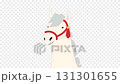 正月飾りをした馬のアニメーション 131301655