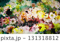 Watercolor-style flowers painted one after another 3 Loop Black background 131318812