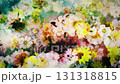 Watercolor-style flowers drawn one after another 3 Loop Paper texture background 131318815