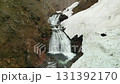 Aerial view of the snowy scenery of Yuhama Pass in early spring 131392170