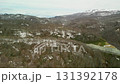Aerial view of the snowy scenery of Yuhama Pass in early spring 131392178