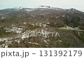 Aerial view of the snowy scenery of Yuhama Pass in early spring 131392179
