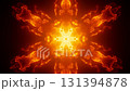 A Mesmerizing Display of Fiery Patterns: Dynamic Visuals of a Vibrant Fire Mandala Evolving from Depths of Golden Flames. 131394878