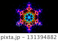 Vibrant Kaleidoscopic Patterns: A Stunning Display of Colorful Symmetry and Radiance Across Two Frames of an Artistic Video Experience. 131394882