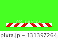 Animated red and white warning stripe, movement inward. Flat 4K animation on green background. 131397264