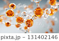Glossy Orange and white molecular structure 131402146
