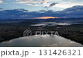 Golden Hour Panorama: Imbituba's Lakes, Fields, and Mountains 131426321