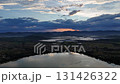 Golden Hour Panorama: Imbituba's Lakes, Fields, and Mountains 131426322