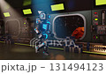 Robot walking through a space station corrido Robot walking through a space station corrido 131494123