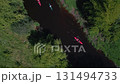 Kayaking adventure on the Nevezis river captured by drone in Lithuania 131494733
