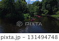 Kayaking adventure on the Nevezis river in Lithuania during summer 2022 131494748