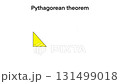 pythagorean theorem with right triangle, Pythagoras theorem triangle, Math formula, Handwritten, the square of the hypotenuse side is equal to the sum of squares of the other two sides 131499018
