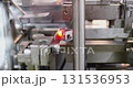 Technological background with automatic production machine. 131536953