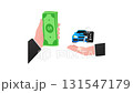 Person buying a new car with cash 131547179