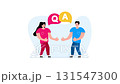 Animated characters having a question and answer session 131547300