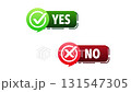Animated yes and no buttons appearing on screen 131547305