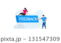 People interacting with a feedback button for rating animation 131547309