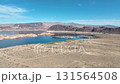 Aerial Flyover Lake Mead Desert Landscape and Marina 131564508