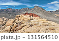 Aerial of Red Rock Canyon's Calico Tanks Fly Through 131564510