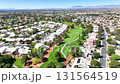 Aerial Las Vegas Residential Neighborhood Golf Course Fly Over Motion 131564519