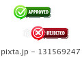 Animated approved and rejected buttons with check marks 131569247
