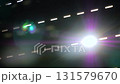 Sun light is shining through the window blinds - sun lens flare, close up 131579670