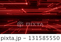 Looped abstract sci-fi digital background with futuristic red laser lines moving through dark space. Technology grid corridor made of glowing light streaks and points. Seamless vj loop , 4K 60fps 131585550