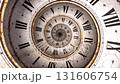 Vintage infinite spiral clock. Looping seamless 3d animation 131606754