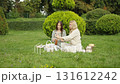 Enjoying a picnic in the park with friends 131612242