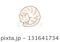 A cat sleeping soundly curled up, also known as "ammonite" - illustrated video loopable A cat sleeping soundly curled up, also known as "ammonite" - illustrated video loopable 131641734