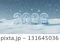 The beginning of the new year 2026 concept. 3D ice figures climb out from under the snow. New Period. Seasonal Greeting. Intro opener. 131645036