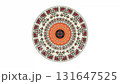Bulgarian embroidery design element rotating in loop over white background 131647525