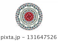 Bulgarian embroidery design element rotating in loop over white background 131647526