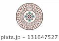 Bulgarian embroidery design element rotating in loop over white background 131647527