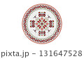 Bulgarian embroidery design element rotating in loop over white background 131647528