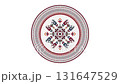 Bulgarian embroidery design element rotating in loop over white background 131647529