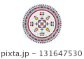 Bulgarian embroidery design element rotating in loop over white background 131647530