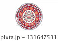 Bulgarian embroidery design element rotating in loop over white background 131647531