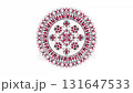 Bulgarian embroidery design element rotating in loop over white background 131647533