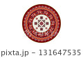Bulgarian embroidery design element rotating in loop over white background 131647535