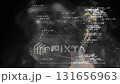 Computer Vision with Object Recognition Scanner Overlay. Big Data. CCTV AI Interface Scanning. Blob Tracking Lines, Coordinates, Bounding Boxes. Plexus style connections. Abstract Flow, black n white 131656963