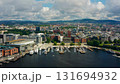 Zoom-Out Aerial of Oslo Downtown with City Hall and Waterfront Landmarks 131694932